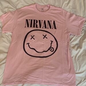 NIRVANA Pink Smiley Face Tee